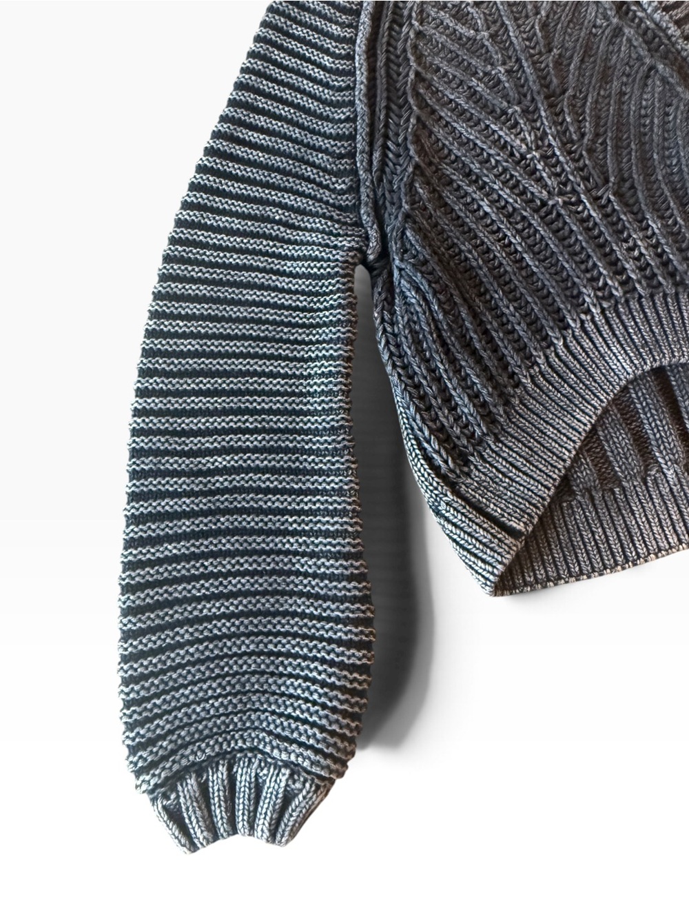 Free People Gray Striped Cable Knit Turtleneck Sweater XS - perfect condition! - Picture 6 of 14